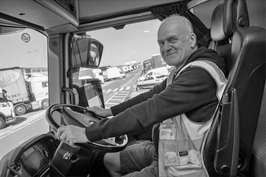 HGV Driver in vehicle